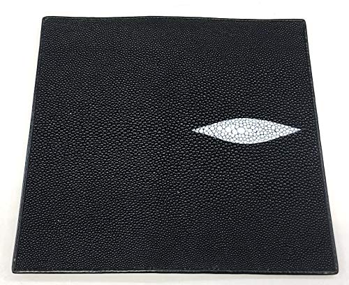 Julie Genuine Real Stingray Skin Leather One Eye Checkbook Long Black Wallet3