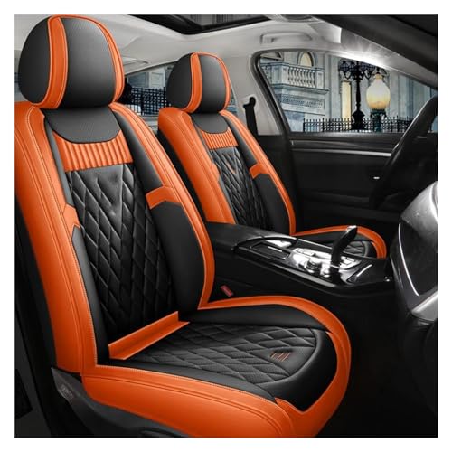 Housse de siège de voiture en cuir noir et orange pour Kona et IX35