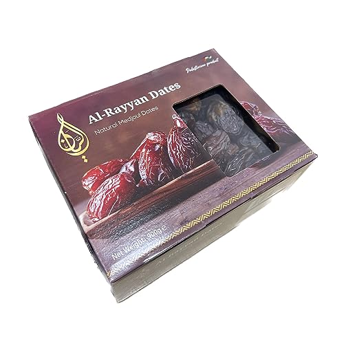 Al-Rayyan Delicious and Juicy Mix Medjool Dates (Box of 900g) - All Natural No Added Sugar Free from Additives Sustainably Grown and Hand-Picked Palestinian Dates