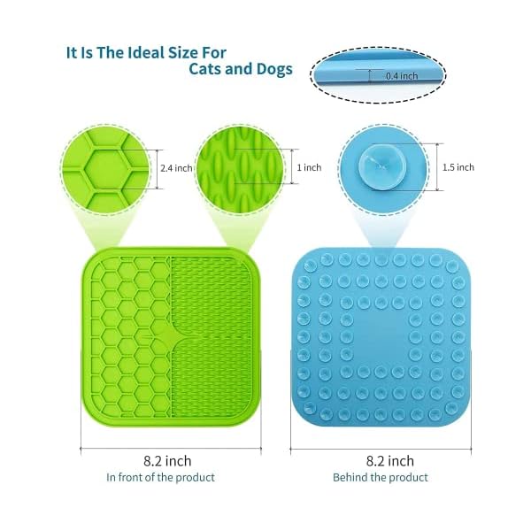 Dog Licking Mat with Suction Cups | BPA-Free Food Grade Silicone Mat for Fun, Anxiety, & Boredom Relief. Strong Suction Cups for Easy Grooming and Slow Feeding Set of 2 Dog Licking Mat with Suction Cups | BPA-Free Food Grade Silicone Mat for Fun, Anxiety, & Boredom Relief. Strong Suction Cups for Easy Grooming and Slow Feeding Set of 2