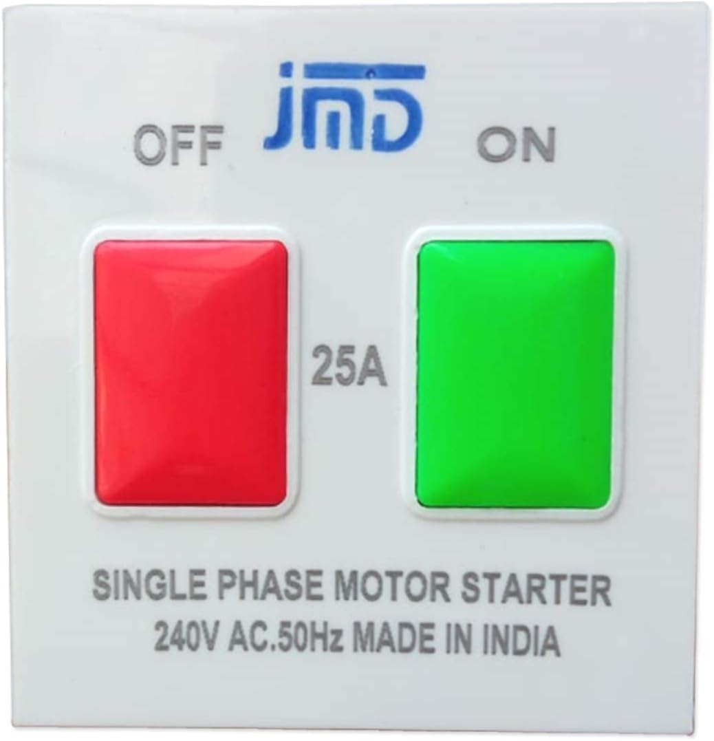JMD GOLD Polycarbonate Motor Starter Single Phase Switch (White; 25 amp 240V AC.50Hz)