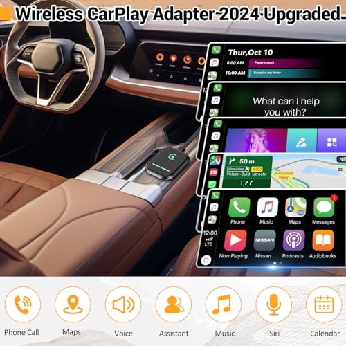image for Zixatee Wireless Carplay Adapter for iPhone, Converts Wired to Wireles