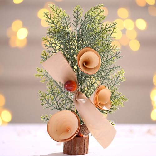 Mini árbol de Navidad artificial decorativo, pack de 3 ideal para regalar 7
