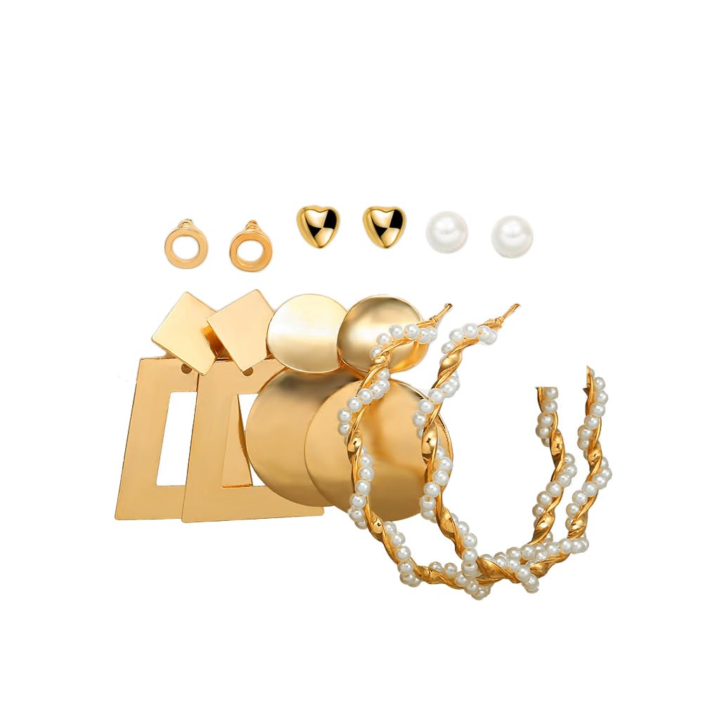 Shining Diva Fashion 6 Pairs Combo Set Latest Stylish Stud Earrings for Women and Girls (rrsd12783er) (B0CV5Q9VDJ) Amazon Price History, Amazon Price Tracker
