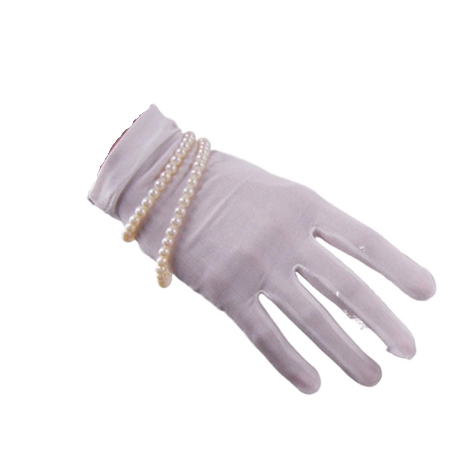 JMORCO Sun Gloves Silk Gloves Female Summer Thin UV Sunscreen Breathable Sleep Moisturizing Elastic Touch Screen Driving Mittens(White)