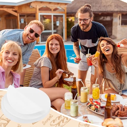 Krijuess 200 peças redondas de papel manteiga, antiaderente, 15 cm e 25 cm, papel pergaminho redondo