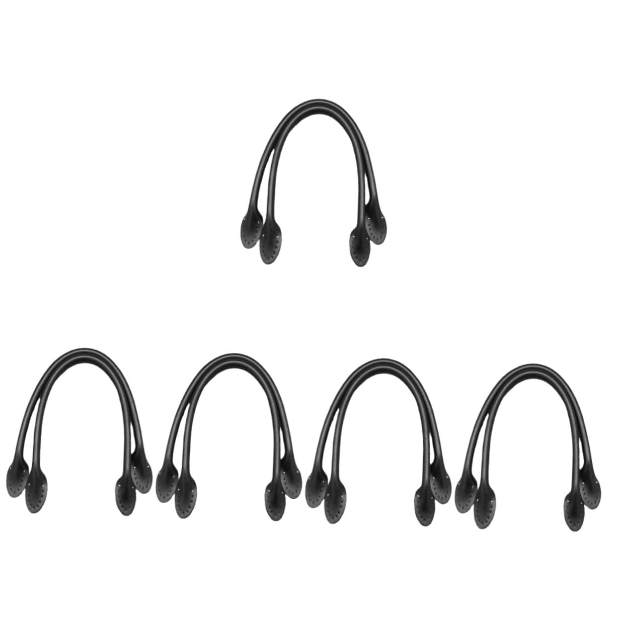 Housoutil 10 Piezas Mango de Bolso de Cuero PU Negro para Reemplazo y Manualidades Accesorios Resistentes para Bolsos Asas para Costura DIY y Reparación de Bolsas