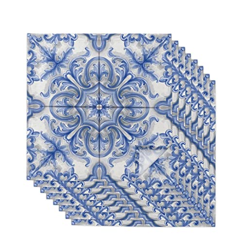 Tbiiexfl Bohemian Style Ethnic Retro Napkins Cloth Set Wedding Party Table Cloth Soft Kitchen Dinner Napkins Christmas Napkins (Color : 8Pcs, Size : 50X50Cm) #TOP17