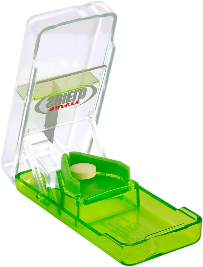 EZY DOSE EZY DOSE Pill Cutter with Safety Shield, Safely Cut Pills and Vitamins, Pill Splitter, Colours may vary