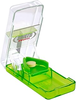 Ezy Dose Pill Cutter and Splitter with Safety Shield, Daily Usage, Safely Cut Pills, Vitamins, Tablets in Half, Accurate and Easy Cutting, Stainless Steel Blade, Travel Sized, Color May Vary, BPA Free