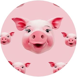 Round Acrylic Fridge Magnets Funny Pink Pig Face Magnetic Refrigerator Sticker Funny Cute Refrigerator Decorative Magnets for Fridge Office Whiteboard Kitchen Cabinets Locker