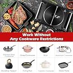 Hot Plate, Techwood Electric Stove for Cooking, 1500W Countertop Single Burner with Adjustable Temperature and Handles, 7.3” Cooktop for RV/Home/Camp, Compatible for All Cookwares Black - Image 4