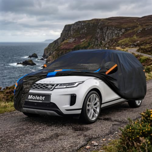 Image of Custom Fit Car Cover for Land Rover Range Rover Evoque (2011-2026), Upgraded Waterproof All Weather Outdoor Auto Cover with Driver Door Zipper & Mirror Pockets, UV /Snow /Dust Protection