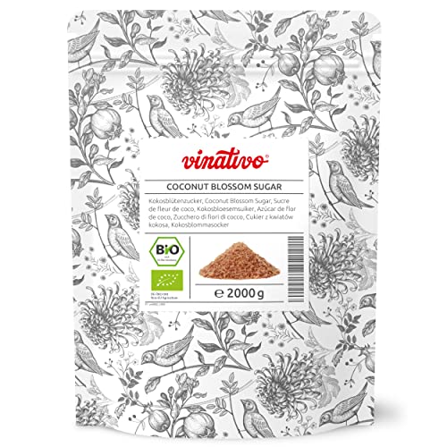 vinativo Kokosblütenzucker BIO - 2kg - Alternative zu Haushaltszucker - nährstoffreiche Zuckeralternative - aus kontrolliert biologischem Anbau Cover