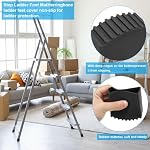 PATIKIL Step Ladder Foot Mat, 2 Pack Herringbone Ladder Feet Cover Non-Slip Rubber Cap Thick Ladder Leg Accessories Replacement for Ladder Protection, Black