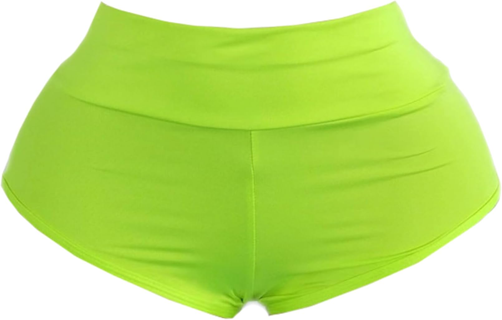 Women Retro Solid Silk High Waisted Scrunch Butt Lifting Booty Shorts Hot Pants
