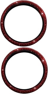 Didiseaon 2 Peças Capa De Volante De Strass Acessórios De Carro Protetor De Carro Diamante Acessórios De Carro Acessório De Interior De Carro Protetor De Volante De Verão Brilhante Capa De