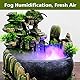 Zimmerbrunnen mit LED Beleuchtung, Tischbrunnen Wasserfall mit Nebel, GartenAquariumHarz Desktop-Brunnen, Zen Light Zimmerbrunnen mit Pflanzen, luftbefeuchter Dekoration 20 x 20 x