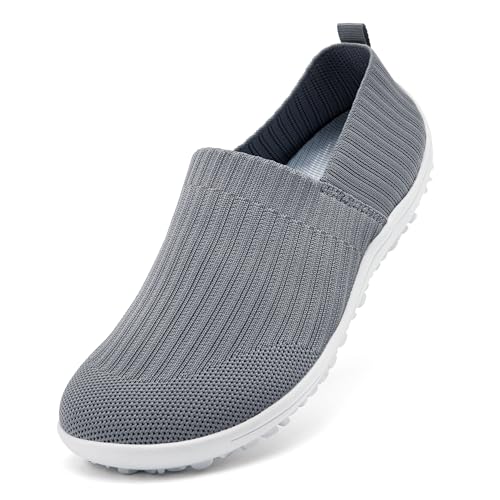 Womens Walking Barefoot Shoes Wide Toe Box Slip On Sneaker Zero Drop Non-Slip Sole Casual Lightweight Breathable Tennis Workout Shoes to Travel