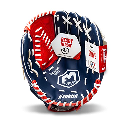 Franklin Sports Baseball And Softball Glove - Field Master - Baseball And Softball Mitt , Red, White, Blue , 13.0" #TOP7