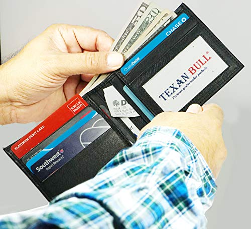 Slim Bifold Mens Wallet RFID Signal Blocking Protection Black4