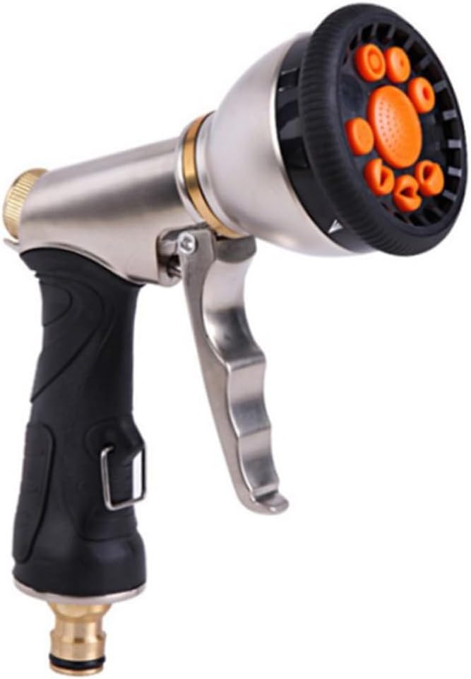 Zinc Alloy Garden Hose Spray Nozzle 9 Functions for Lawn and Car Wash Sturdy Water Sprayer Adjustable Flow Control for Garden Use