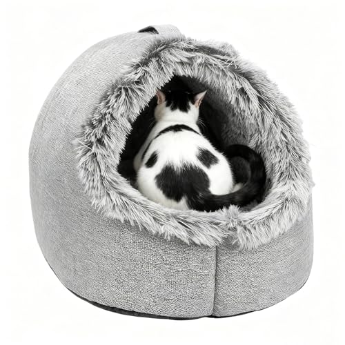 Generico Cuccia per Gatti con Maniglie - Cuccia Morbida E Rilassante per Gattini E Cani di Piccola Taglia, Caldo per l'inverno, Zona Riposo per Dormire Camera da, Soggiorno O Balcone, Comodo Portati