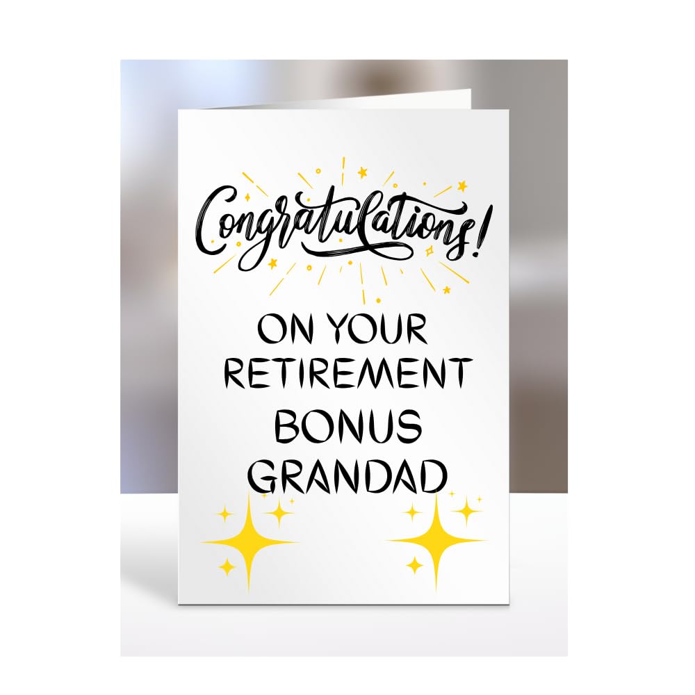 Congratulations on your retirement Bonus Grandad Card, Gifts for Men, Women, Presents for Retired Man, Woman or Person, Greetings Card, Retire, A5-124_27