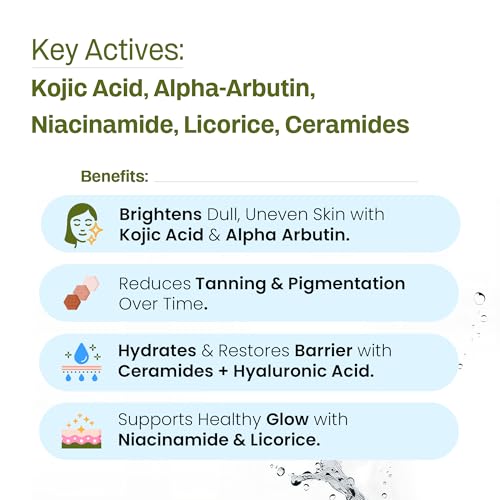 Image of WildOak Brightening & DeTan Body Wash | 750 ml Value Pack | Kojic Acid, Alpha Arbutin, Hyaluronic Acid, Probiotics, Niacinamide & Ceramides | Brightening Shower Gel for Glowing Skin, Pigmentation