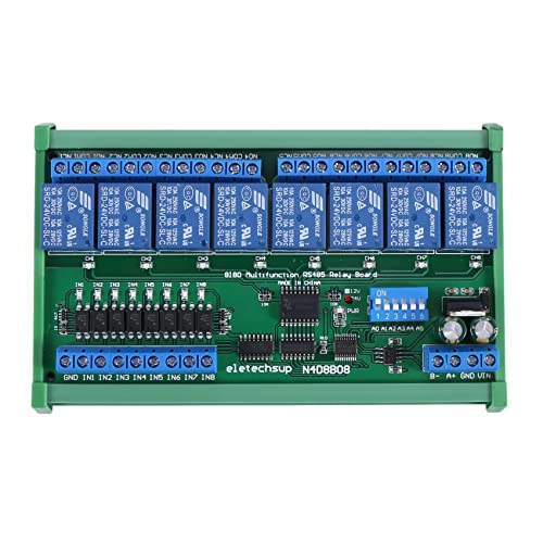 Benefischl DC 24 V 8 canaux RS485 Relais Platine Modbus RTU UART Interrupteur de commande à distance DIN35 Rail Box pour le contrôle de l'automatisation