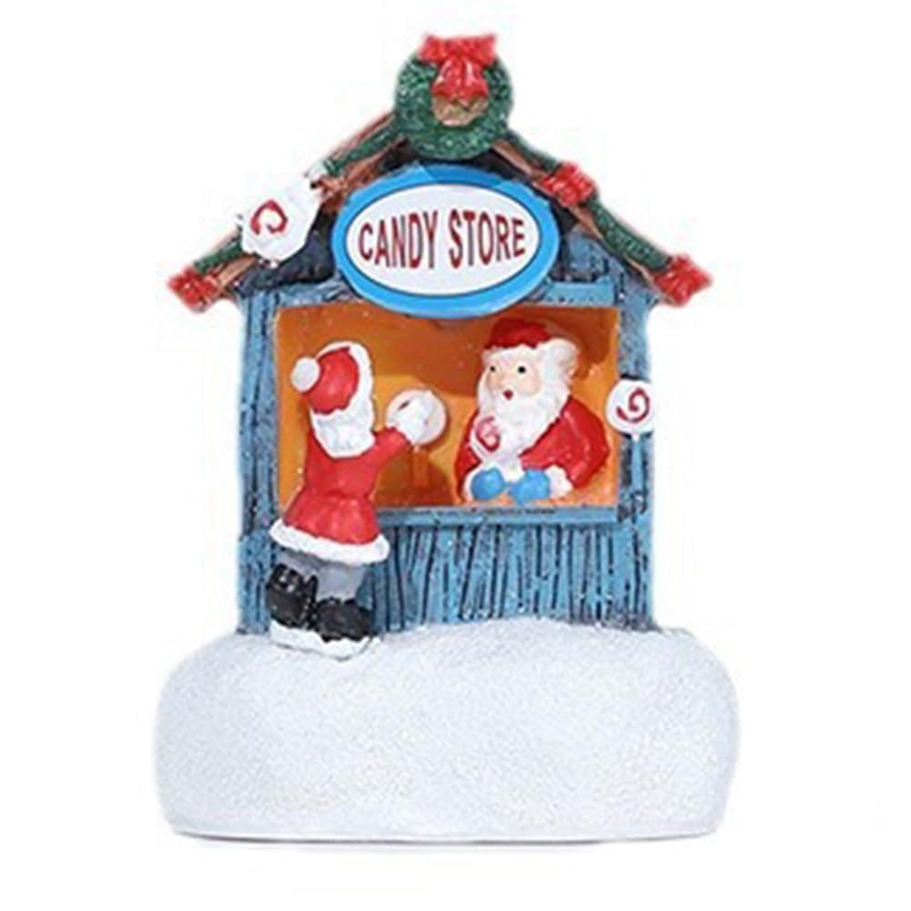 CTRLZS Christmas Resin Small House Christmas Hotel Shopping Mall Counter Decoration Christmas Children'S Gift C