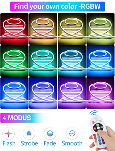 Vdkk Rgb Led Strip Lights-32.8Ft Rgb Led Neon Light Strip,Ac110-120V Flexible Light With Remote,Dimmable Waterproof Multi Color Changing Rope Lighting For Home Garden Building Commercial Decor #TOP2