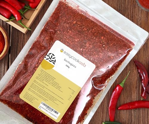 EasyCookAsia Gochugaru | Koreanische Gochugaru Chiliflocken in Plastik | 100g | Gochugaru Chili Flakes | grob gemahlen (1er)