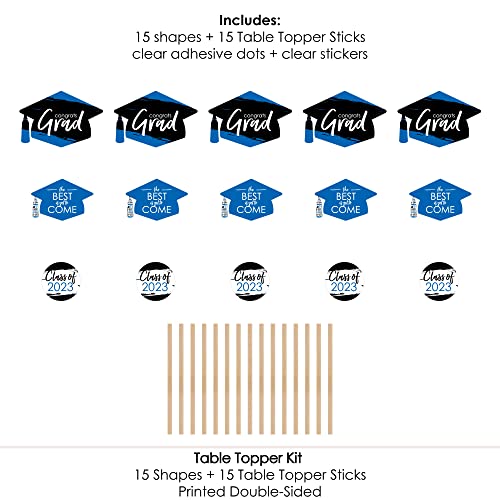 Big Dot Of Happiness Blue 2023 Graduation Party Centerpiece Sticks - Table Toppers - Set Of 15 #TOP5