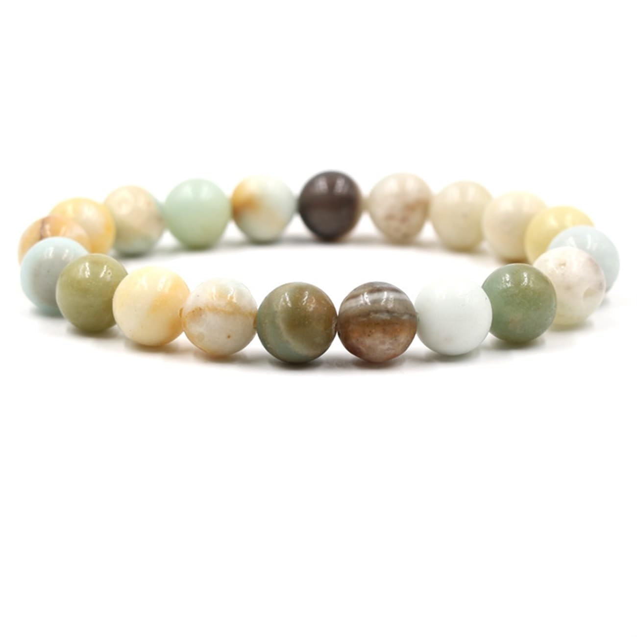 Schmuckarmband 10 mm Naturstein für Sie und Ihn, Surferarmband Pärchen, Geschenk für Damen und Herren – 19 cm Haushaltsarmaturen