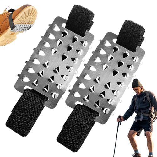 Topes de tracción de la suela media, suela media para zapatos de hielo con correas ajustables, tacos para zapatos de acero inoxidable para hombres y mujeres