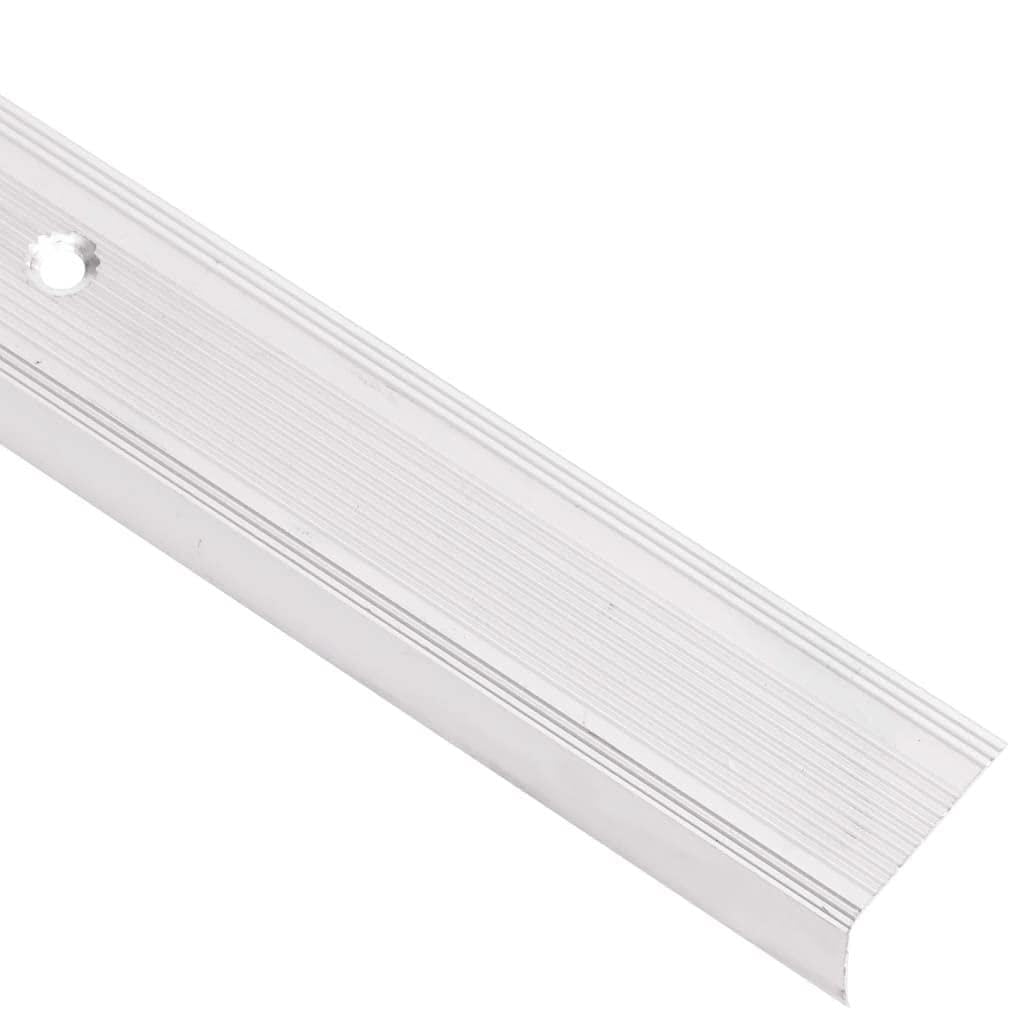 vidaXL Stair Nosings in L-shape 5 pcs Aluminium 100 cm Silver, stair tread, stair edge, stair profile, stair treads, stair edges, stair profiles