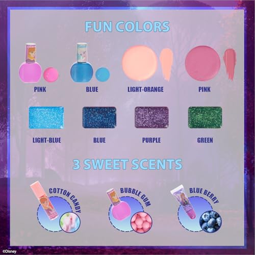 Disney Frozen Train Case Kosmetik-Makeup-Set mit Lipgloss, Augenschimmer, Pinsel, Nagellack, Zubehör und mehr! Für Mädchen ab 3 Jahren, ideal für Partys von Townley Girl
