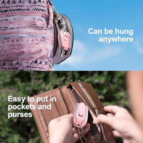EMNT Keychain Portable Charger for USB C, 2000mAh Mini Power Emergency Pod,Small Andriod Cell Phone Charger,Type C Power Bank Battery Pack Pink
