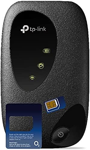 TP-Link M7200 4G Cat4 LTE Single Band Mobile WiFi with Unlimited O2 Data SIM Card Bundle