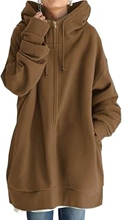[Celetree] ロングパーカー パーカー レディース アウター トップス 裏起毛 ゆったり ジップアップ フード付き 春 秋 冬