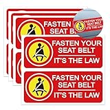 2 x 5 Inch Fasten Your Seat Belts Stickers Labels Must Be Worn at All Times Safety Labels - Fasten Your Seat Belts Taxi Notice Warning Labels for Car Van Truck Taxi 8 Pcs