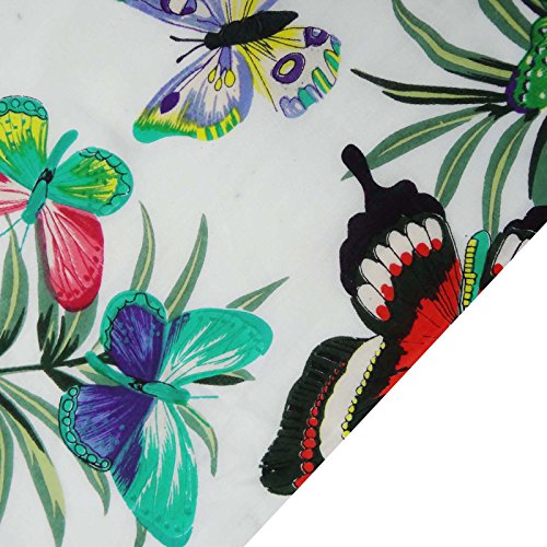 White Indian 42" Wide Cotton Fabric Butterfly Print Crafting Material By The Yard #TOP5