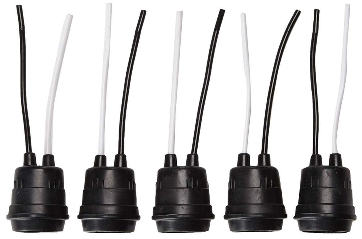 12pcs Lamp Base Waterproof Black Pigtail Lamp Holder Socket 250V 6A