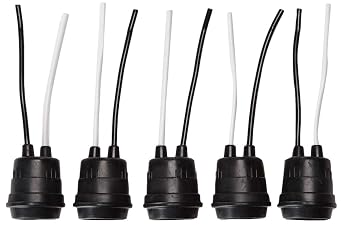 12pcs Lamp Base Waterproof Black Pigtail Lamp Holder Socket 250V 6A