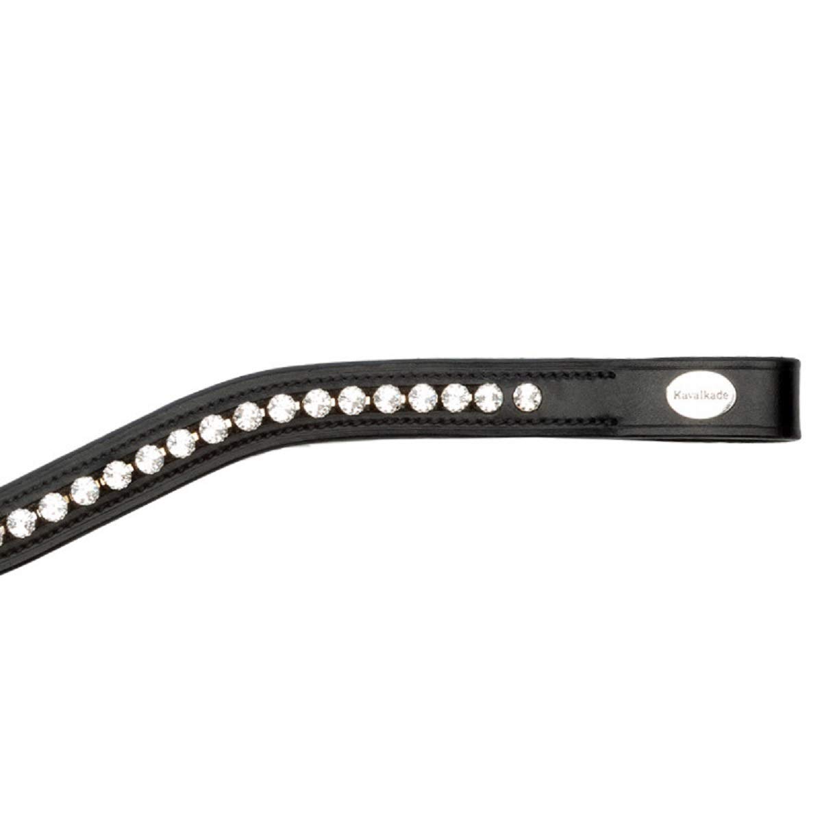 Kavalkade Stirnband Classic-Kandare, W, Schwarz, weiße Steine, weiß, Wamblut