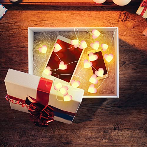 Yqvie Pink Valentines Day Decor Love Heart Shaped String Lights Battery Powered For Bedroom Home Wedding Indoor Outdoor Party Supplies (10Ft20Led) #TOP2