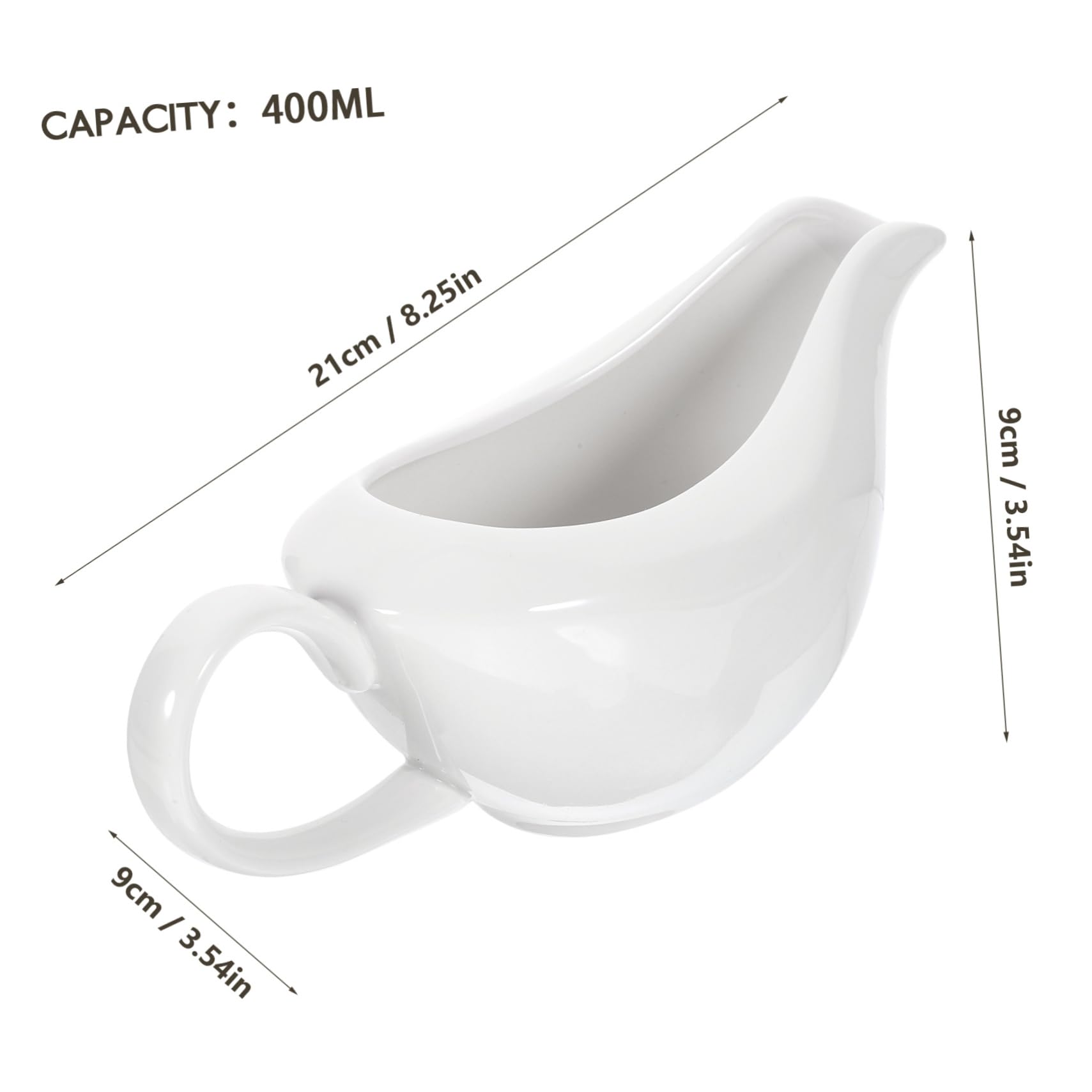 Cabilock Ceramic Sauce Pitcher with Handle Gravy Boat for Sauces Condiments and Dressings for Home Restaurants and Catering Unique Grip Design for Easy Use