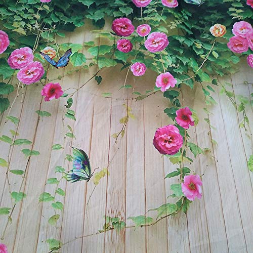 Floral Shower Curtains By Jawo 3D Rosemary Flower With Butterfly On Rustic Wooden Background Bath Curtains, 69X70 Inches, Garden Shower Curtains, Beige Pink Green #TOP3