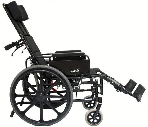 Karman Km5000F18 Aluminum Lightweight Reclining Wheelchair, Black, 24 Inches Rear Wheels And 18 Inches Seat Width #TOP4
